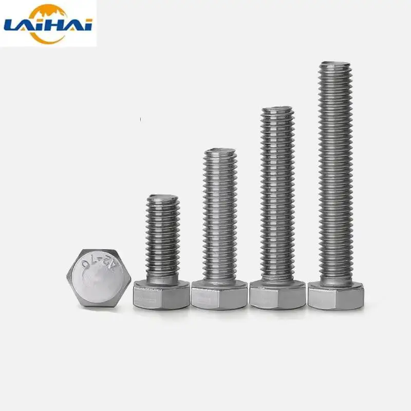 10PCS UNC US 1-4/20 304 A2 Stainless Steel DIN933 External Hex Screw OuterHexagon Head BoltThin teeth coarse teeth outer hexagon