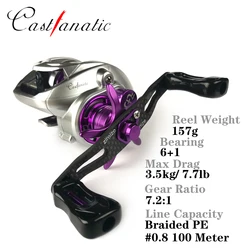 Carrete baitcasting BFS Castfanatic B1 Ultralight Finesse para perca