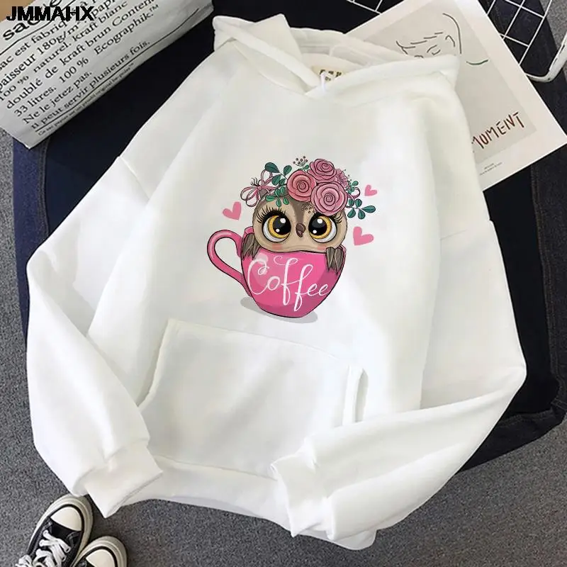 

Harajuku Cute Owl Printed Ladies Hoodies Fashion Streetwear Woman Sweatshirts Autumn Winter Casual Tops Women's Hooded Pullovers