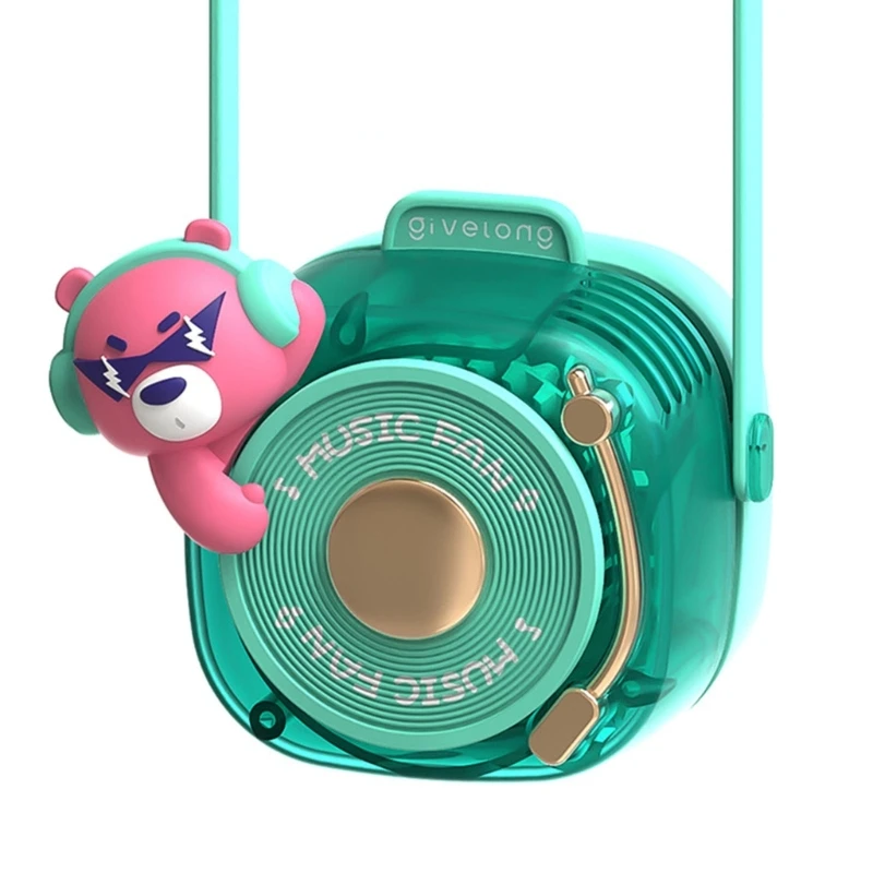 Ventilador de cuello de dibujos animados M2EE, ventilador portátil colgante, pequeño, sin aspas, para estudiantes