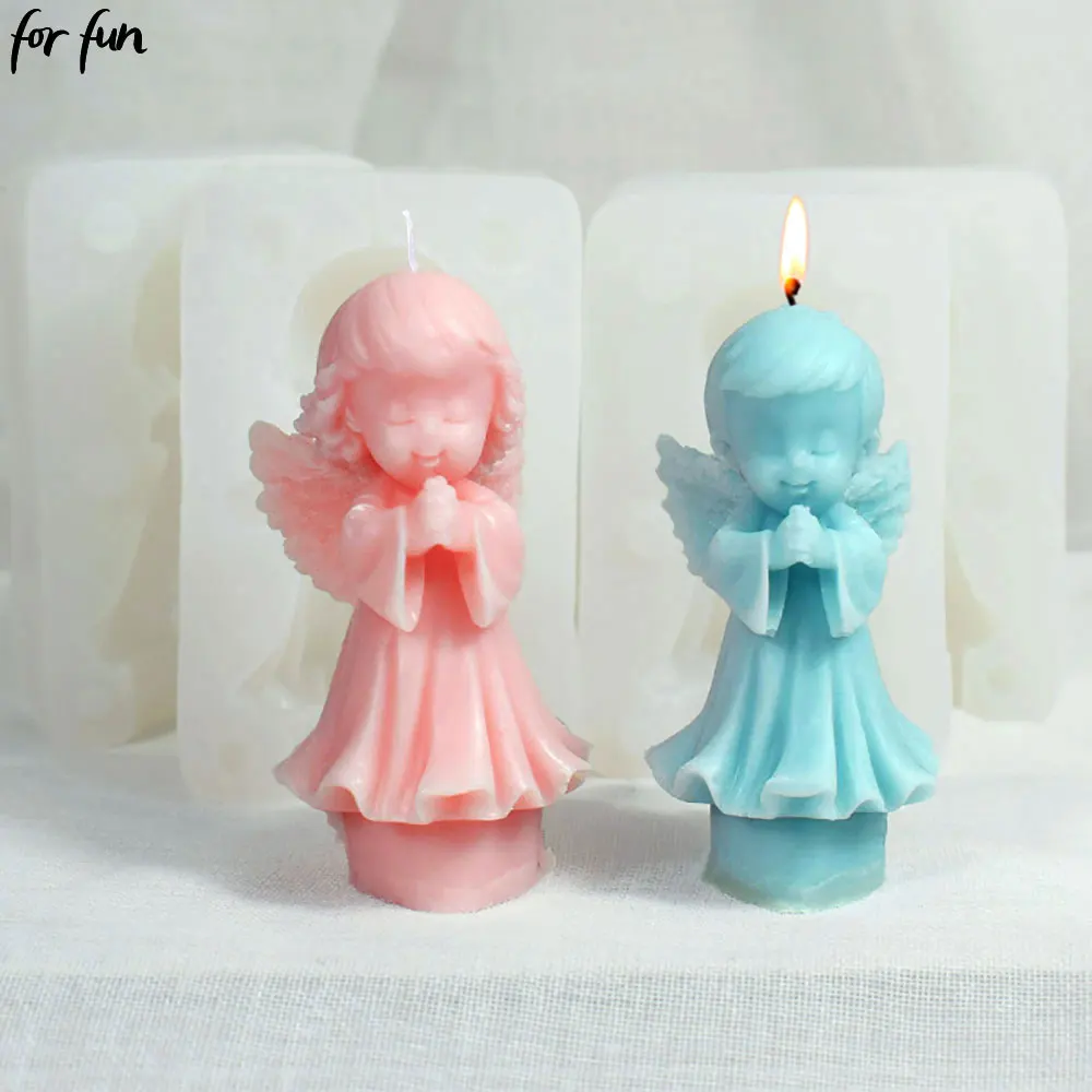 For Fun Angel Girl Candle Silicone Mold DIY Handmade Angel Girl Soap Plaster Candle Decoration Mold Candle Gift Making Mold