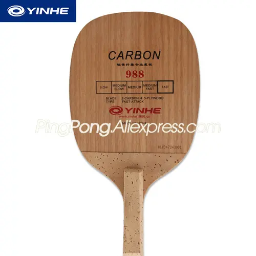 Original YINHE 988 hoja de tenis de mesa de carbono ataque rápido japonés Penhold JS mango raqueta Ping Pong bat Paddle