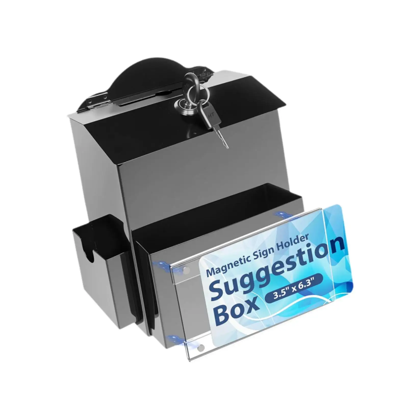 Clear Acrylic Suggestion Box with Lock Wall Mounted Safe Deposit Box Ballot Mailbox for Indoor Business Public Voting Forms