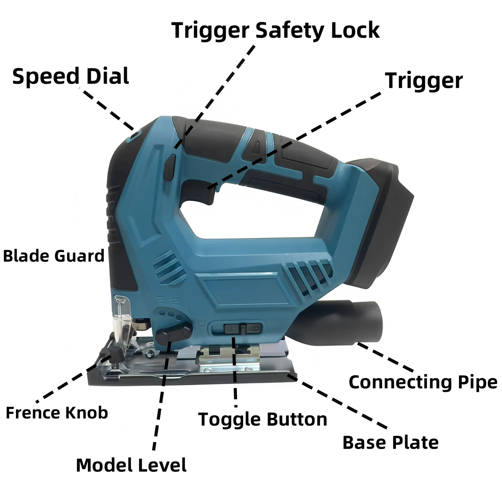 7 Gears Electric Jig Saw Cordless Jigsaw 2700SPM Multi-Function Adjustable Woodworking Power Tools Fit For Makita 18V Battery