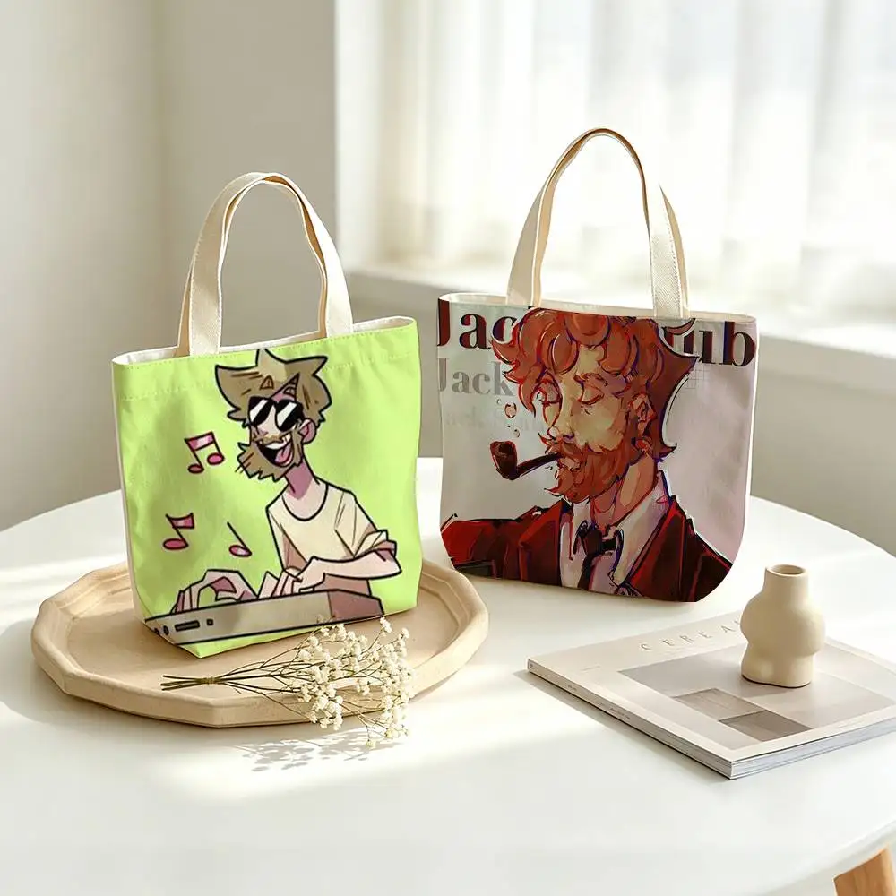 VHS Surreal Retro Animation Creator Jack Stauber   Printed Canvas Tote Bag Shoulder Bag Commuter Mommy Shopping Bag