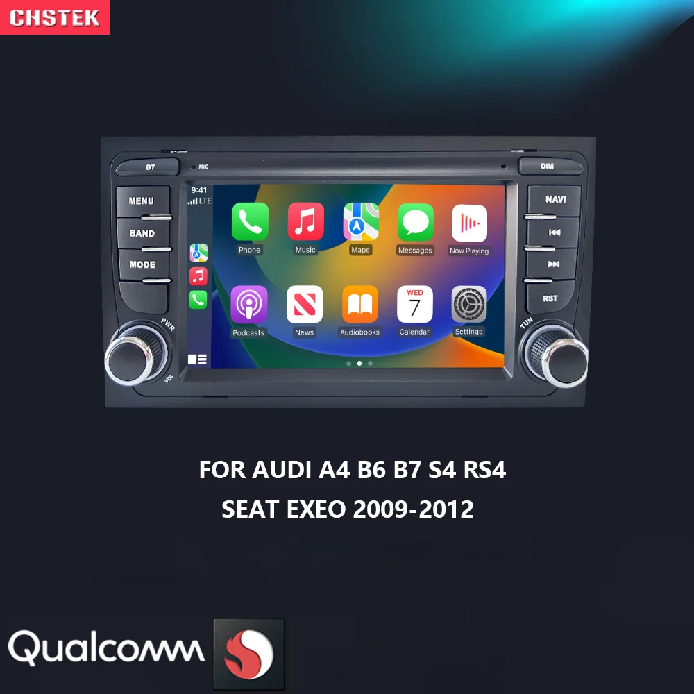 

CHSTEK Car Radio Android 13 Carplay For Audi A4 B6 B7 S4 RS4 Seat Exeo 2002-2012 Navigation Bluetooth WIFI 4G Multimedia Stereo