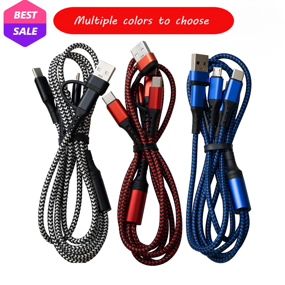 5in1 3in1 USB Type C Cable for iPhone 13 12 11 Pro Max XS 3 in 1 2 in 1 Charging Cable Micro USB Cable for Huawei Samsung Xiaomi