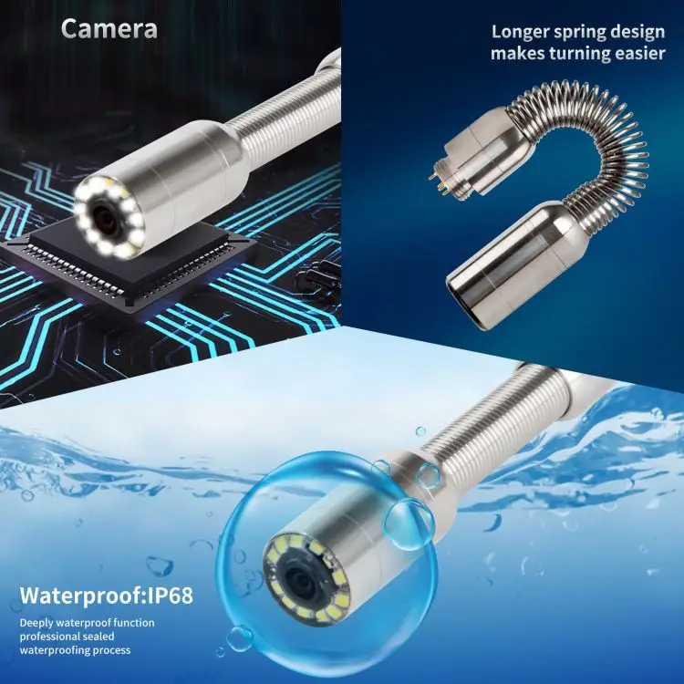12 LED Periscope Inspection    9 Inch Display Pipeline Endoscope for Cave Exploration