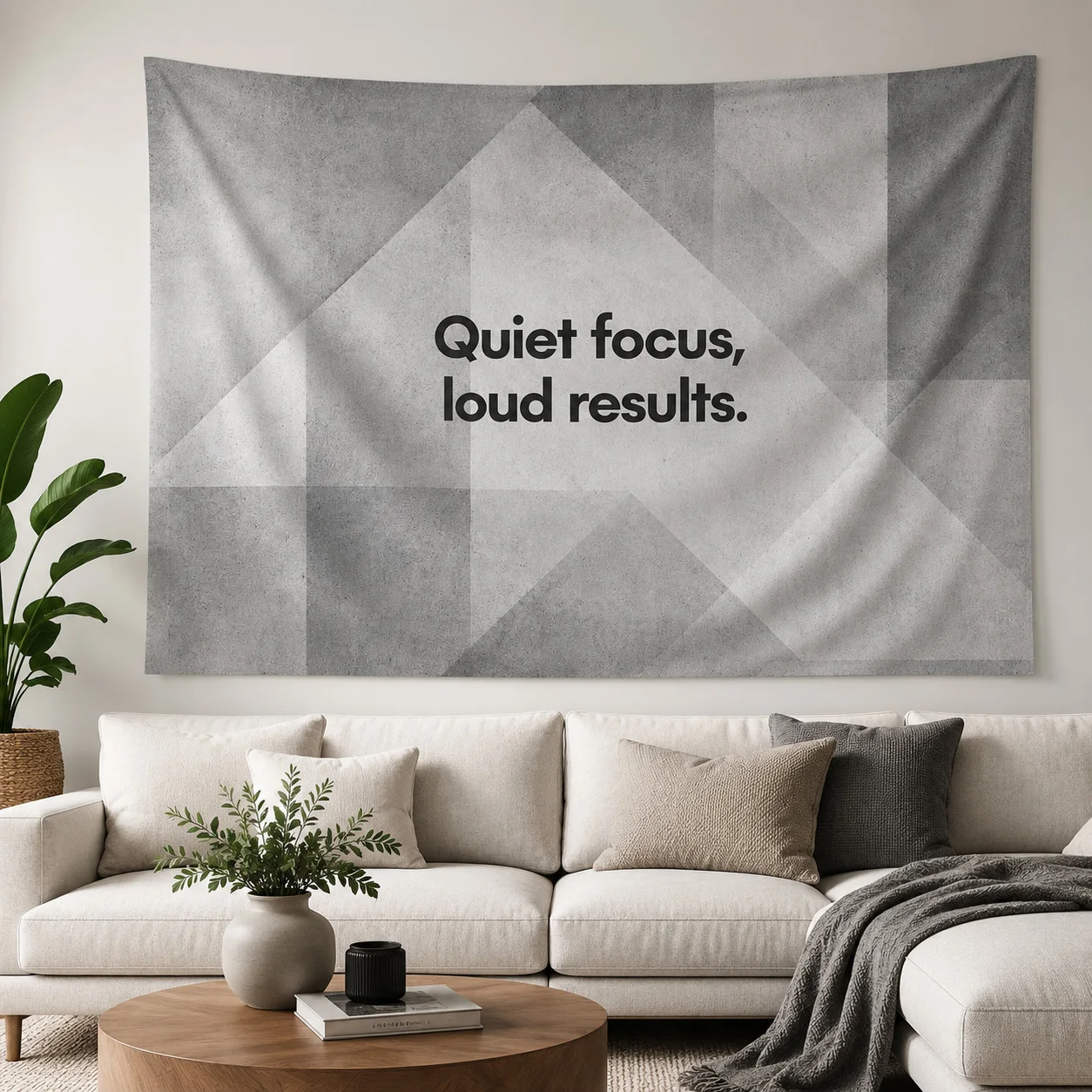 Modern Quote Tapestry Wall Hanging Quiet Focus Loud Results Bedroom Decor Aesthetic Minimalist Fabric Wall Tapestries Gift