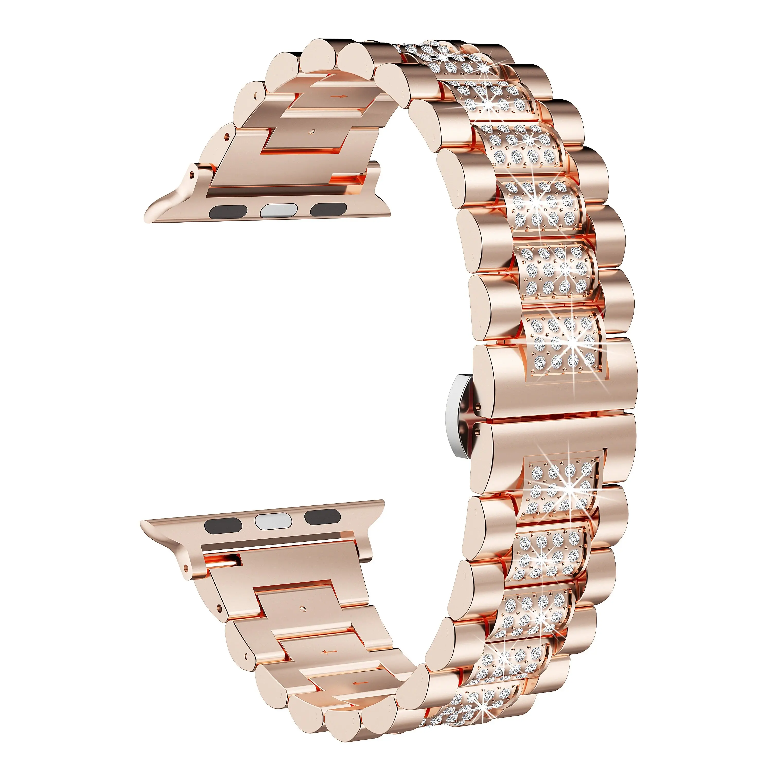 Pulseira feminina de diamante para apple watch ultra 49mm 46mm 44/45mm pulseira de metal para iwatch 10 9 8 38 40 41mm smartwatch correa