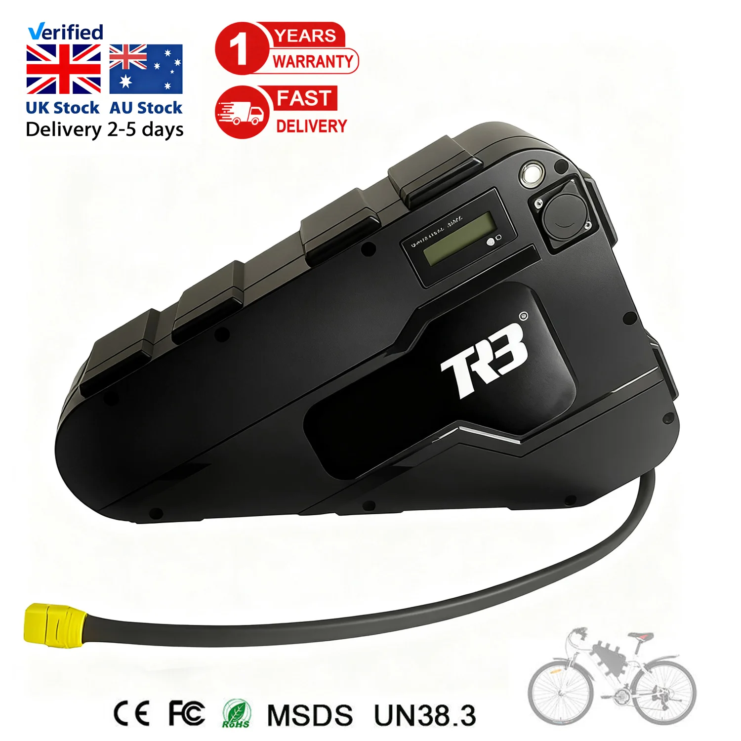 36/48/52/72 فولت 30 أمبير بطارية ليثيوم مثلث حزمة الجملة دراجة هوائية جبلية حقيبة للحمل بطارية 21700 خلية مقاوم للماء مع شاحن