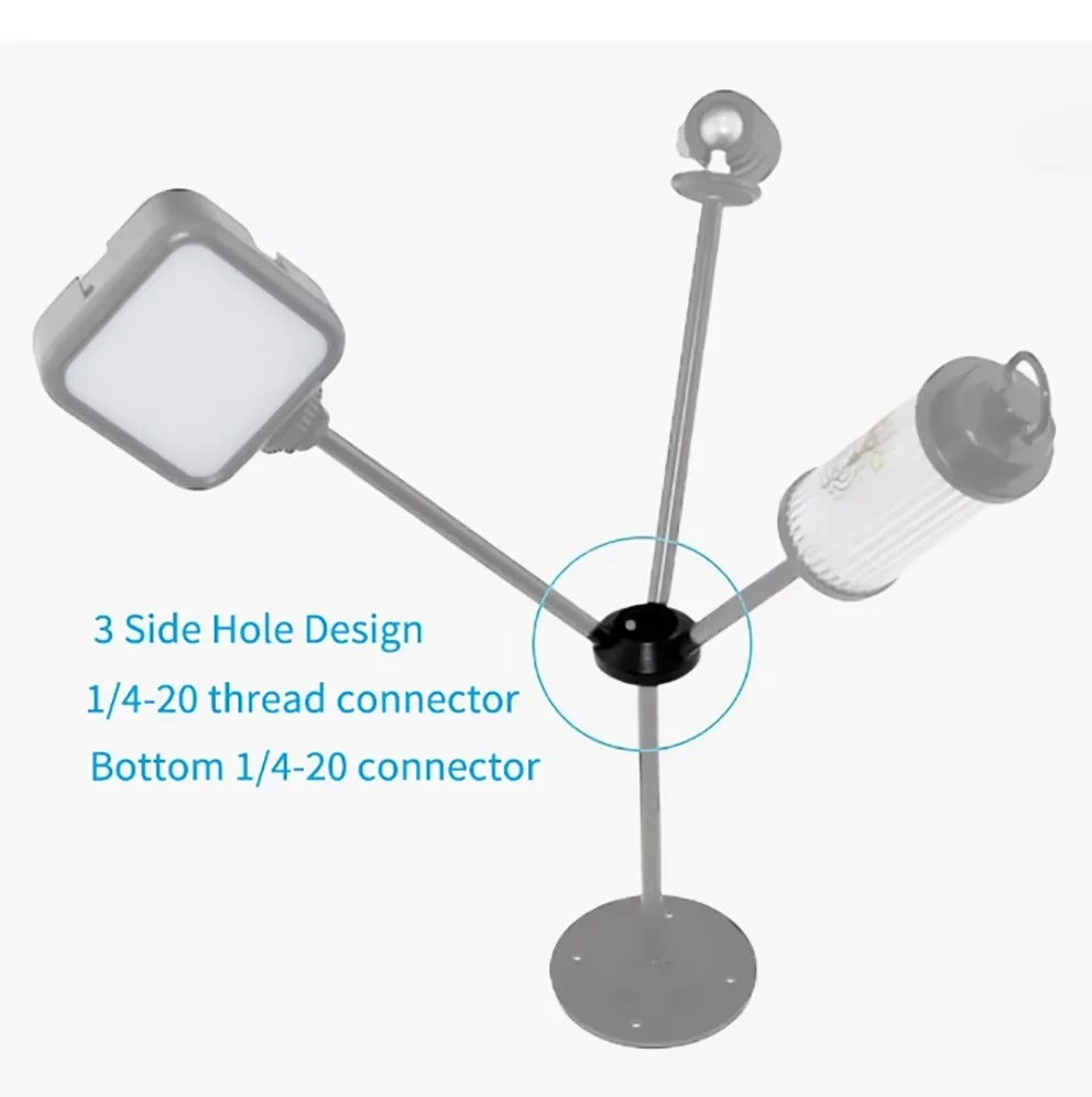 2x ملحقات دعامة التخييم الخارجية شفة 3 فتحات - (شفة 3 فتحات 1/4)، محول 1/4 بوصة - 20، محول 1/4 بوصة لكاميرا ثلاثية القوائم وما إلى ذلك.