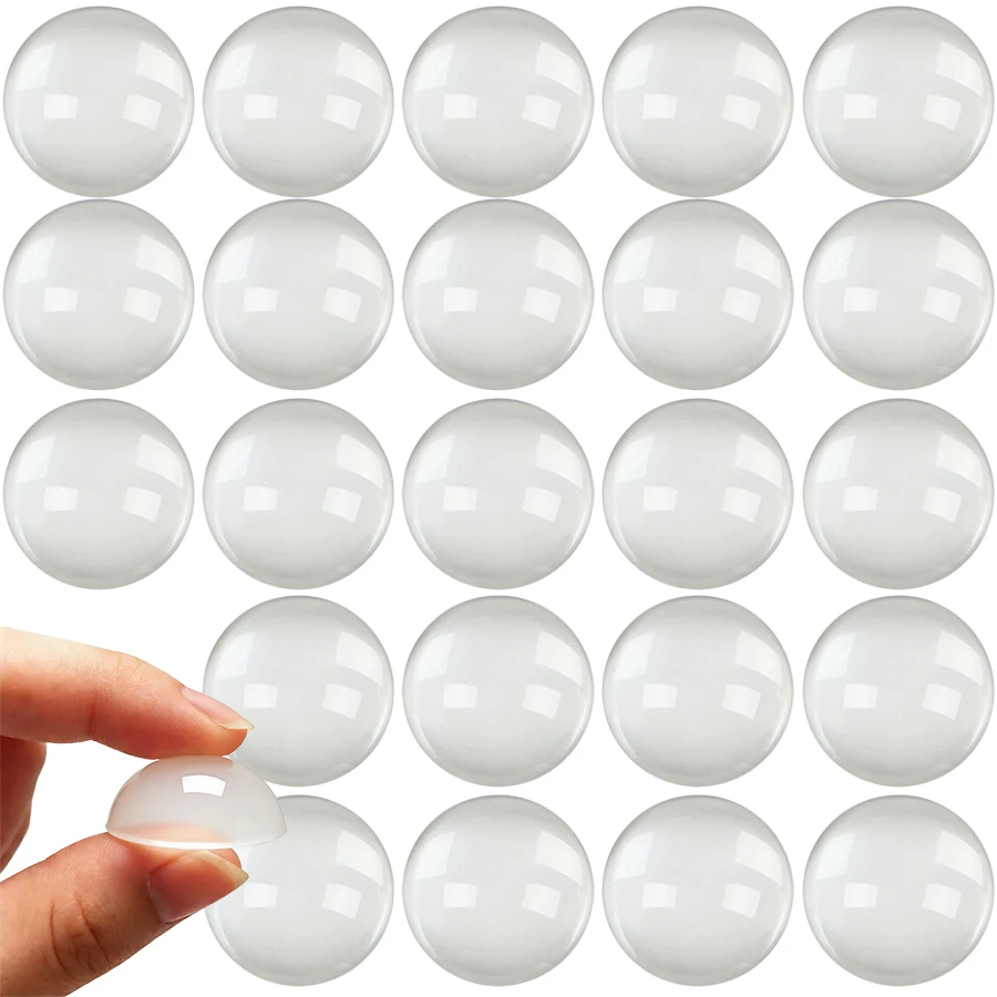 100/300/500pcs 10mm Solid Clear Acrylic Hemisphere Cabochons Flat Bottom Transparent Half Sphere Pendants for DIY Crafts & Jewel