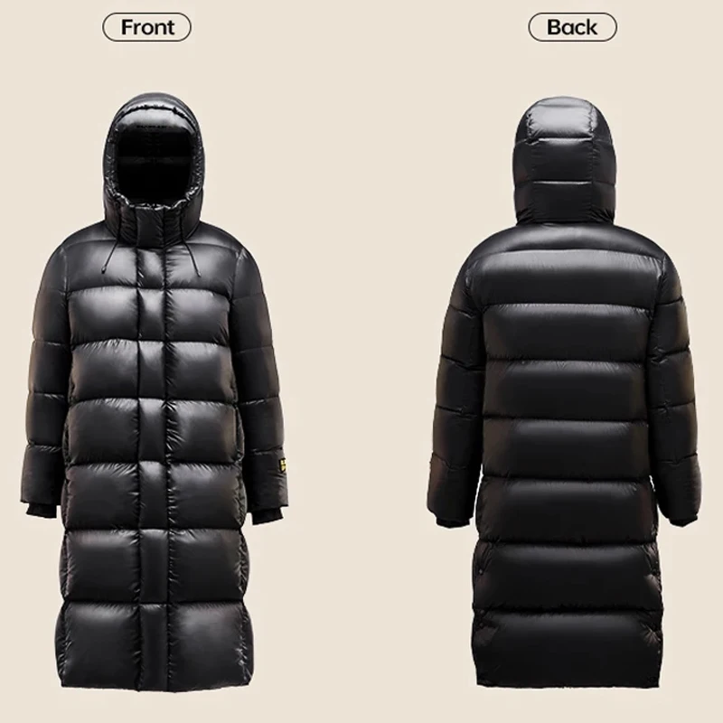 Long Down Jacket Men Winter Goose Down Jacket Women Down Coat High Quality Puffer Jacket Men With Hood Feather Jacket Man Lovers