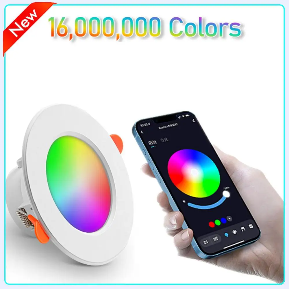 

15-1PCS Smart LED Downlight LED Ceiling Recessed Down Light Dimmmable Spot Lamp 10W RGB +CW+WW Changeable LED Downlight