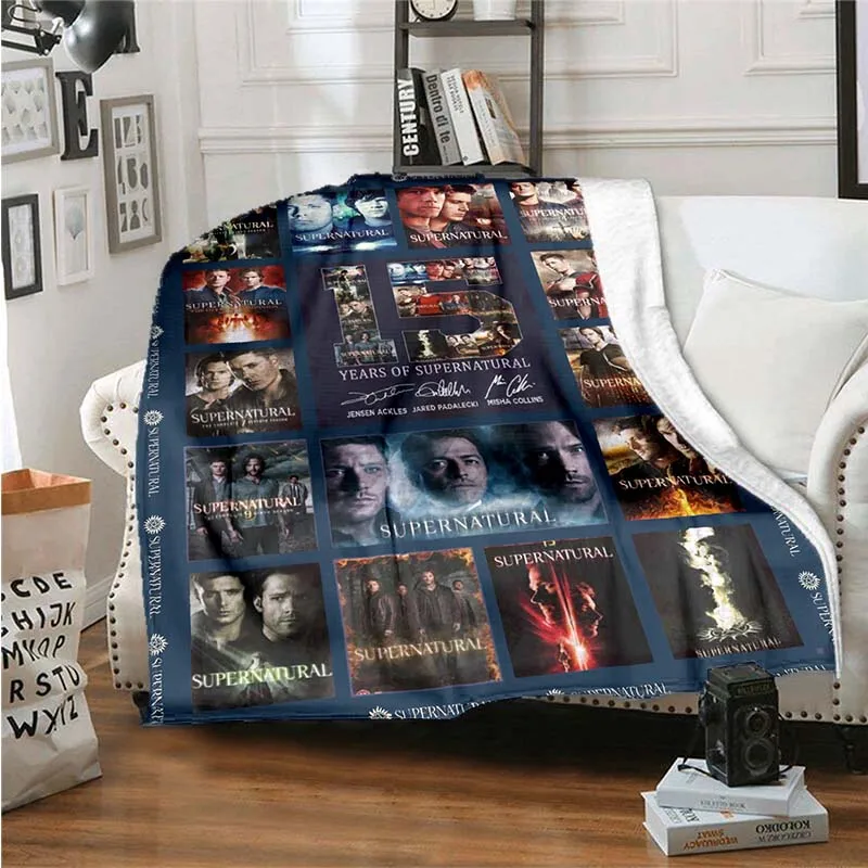 Supernatural 3D Printing Four Seasons Blanket Sofa Cover Travel Bed Plush Blanket Lightweight Flannel Blanket Throw Blanket