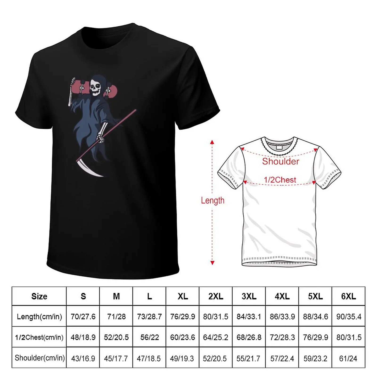 grim reaper skateboard T-Shirt Plus Size Everyday Tee Shirt