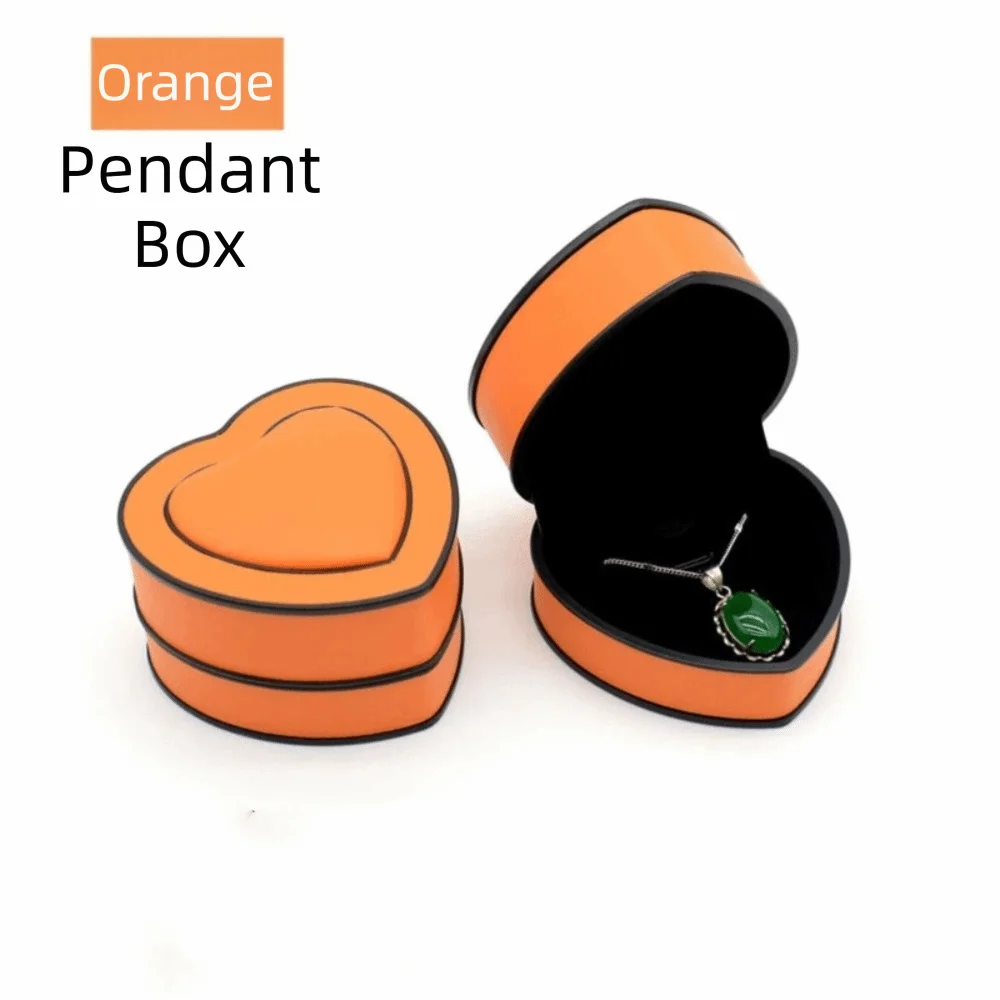 Heart-shaped Jewelry Box PU Leather Compact Portable Size Heart-shaped Box Solid-color Surface Reliable Stitching Storage Box