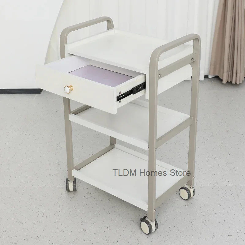 

Beauty Salon Trolley Cosmetic Hairdressing Auxiliary Cart Aesthetics Serving Carrello Estetista Multi-purpose Wheels Furniture