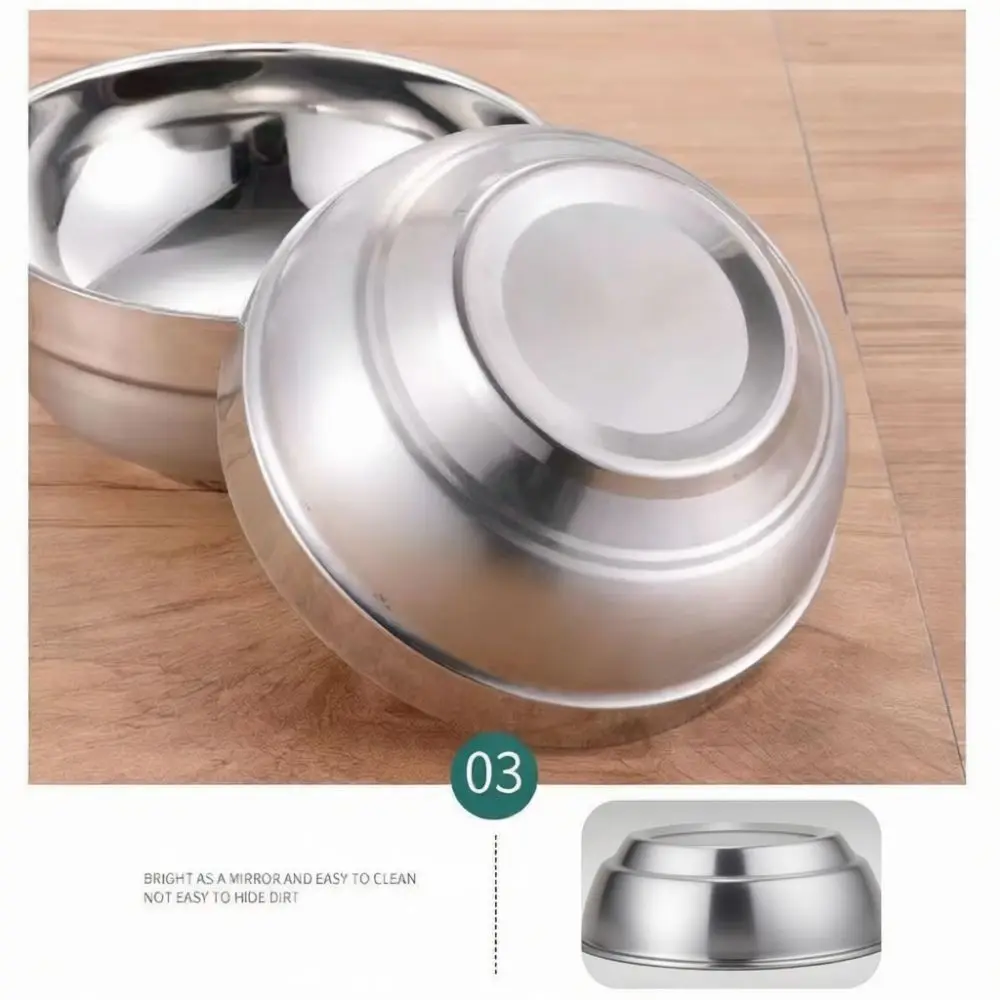 Safe Anti Scald Stainless Steel Bowl Double Wall Structure Insulated Soup Rice Container Tableware Gift For Kids Home
