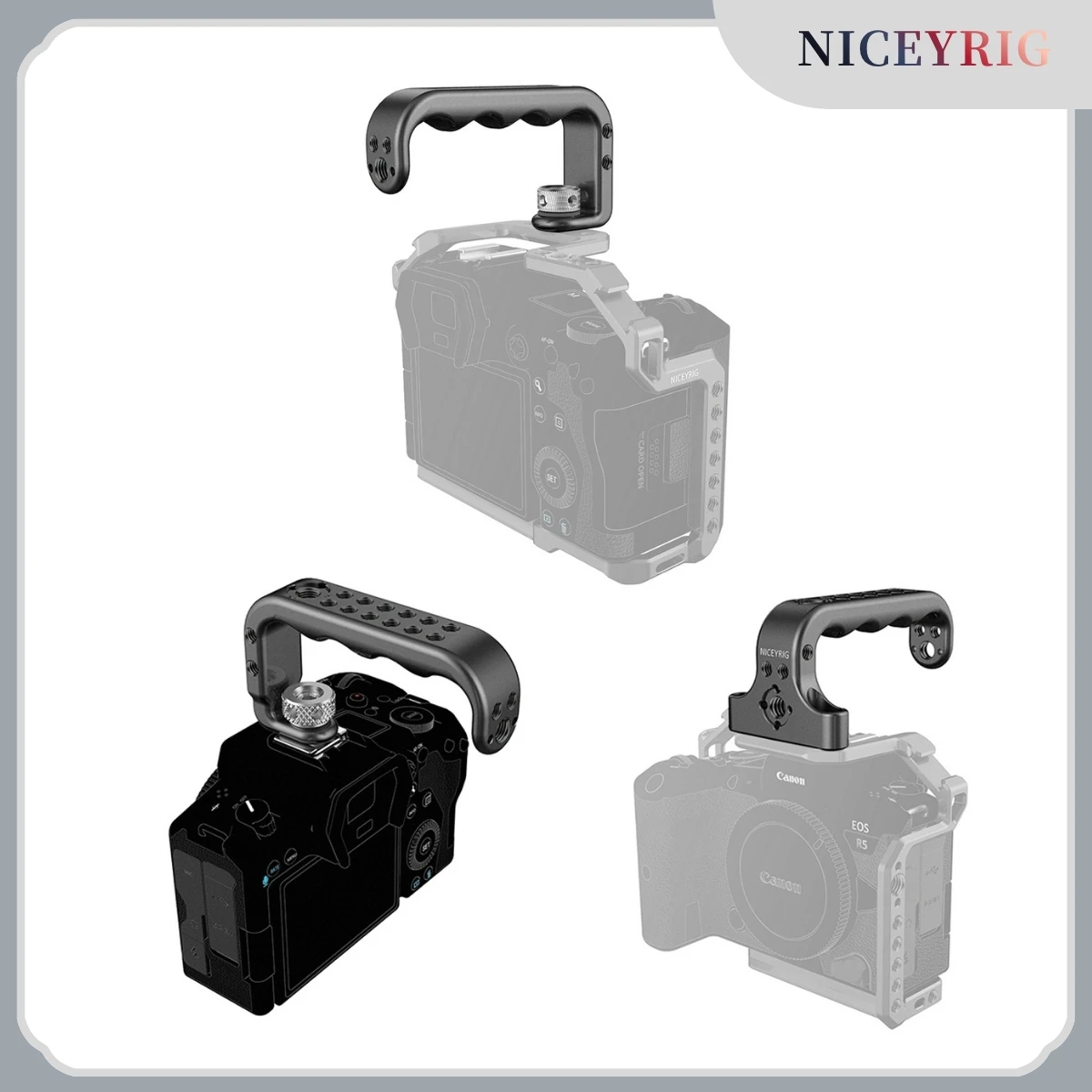 NICEYRIG Cold Shoe/Arri Locating/Screws Camera DSLR Top Handle for Cinema Camera Camcorder Cage Rig