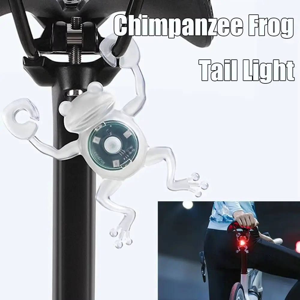

IPX6 Waterproof Frog Shape Bike Tail Light Red/Multicolor Light Wide Range Bicycle Rear Taillight Portable Easy To Install
