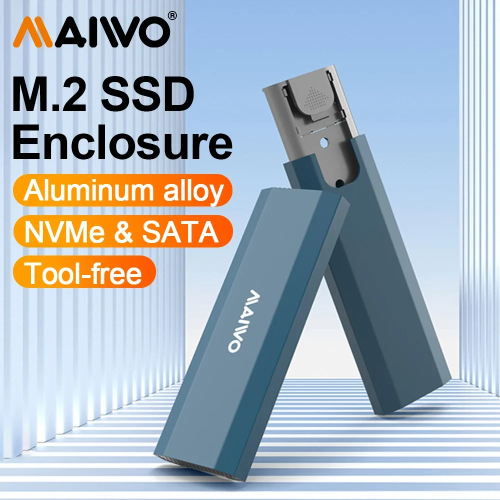 

MAIWO M2 SSD Case NVMe USB Type C Gen2 10Gbps PCIe SSD Case M2 SATA NGFF 5Gbps M.2 NVME Enclosure Disk Box M.2 SSD Case