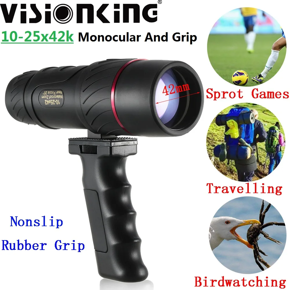 Visionking Portable 10-25x42 Zoom Monocular Handheld High-Powered Outdoor Birdwatching Travelling Camping Game Concert Telescope