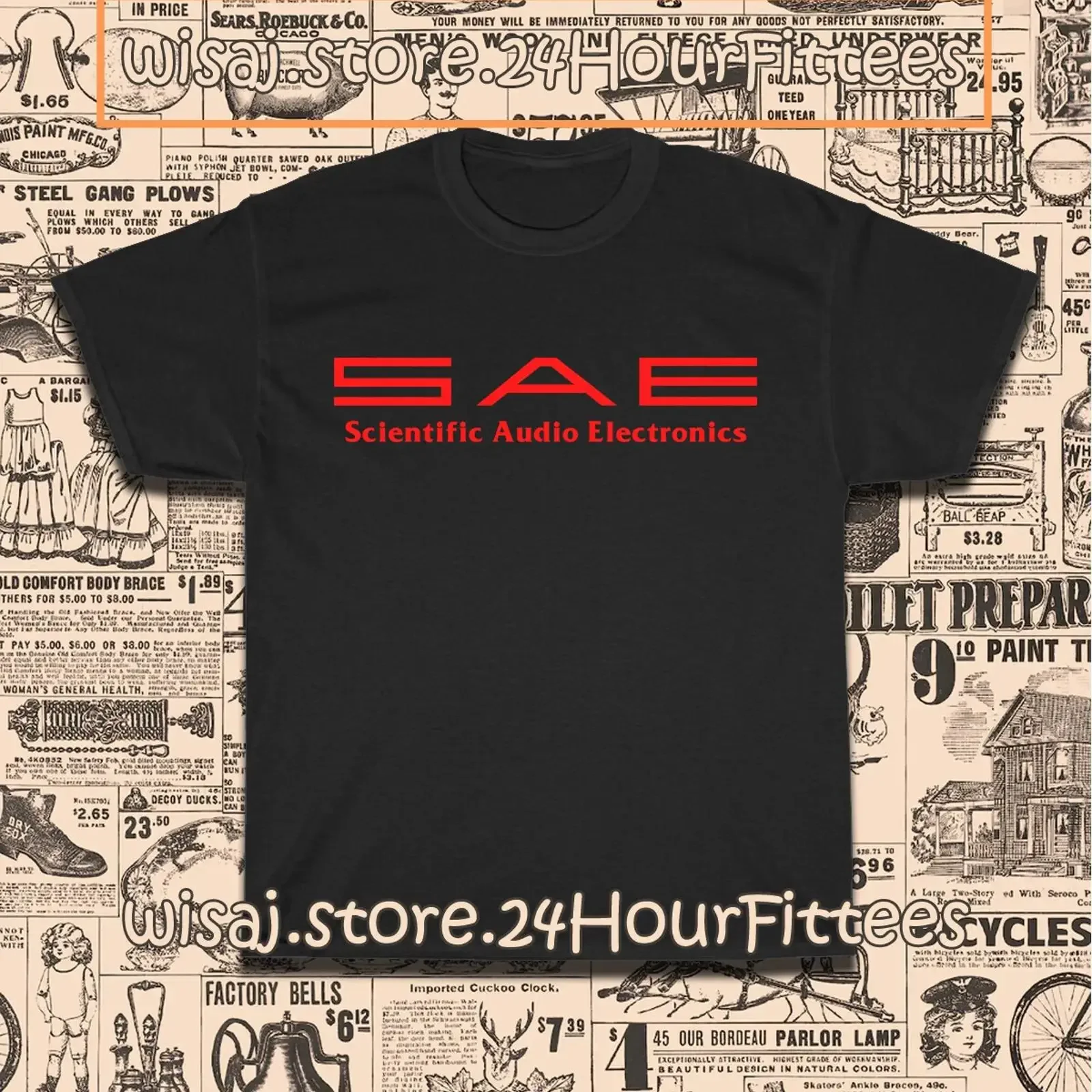 New SAE Scientific Audio Electronics Logo Men's T Shirt American Size vintage Washed Top For Everyday Wear graphic streetwear