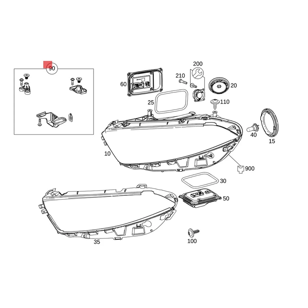 

Левая сторона передней фары speedmount Kits A1778201701 для Mercedes Benz A CLA Class W177 W118 2018-2022 фиксированный коготь