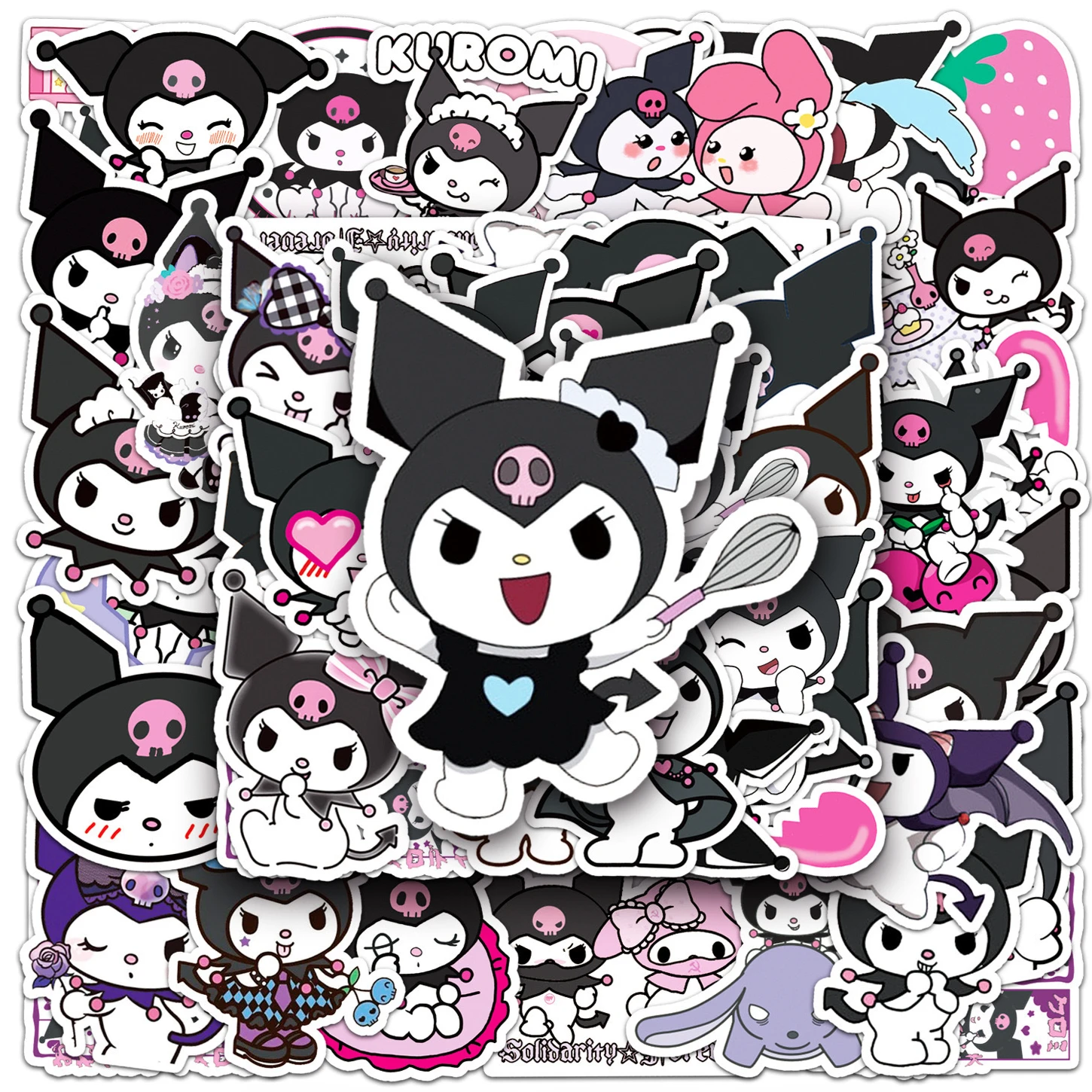 50Pcs Sanrio Cute Kuromi Stickers for Laptop Skateboard Guitar Suitcase Motorcycle Graffiti Decal Waterproof Kawaii Sticker Toy