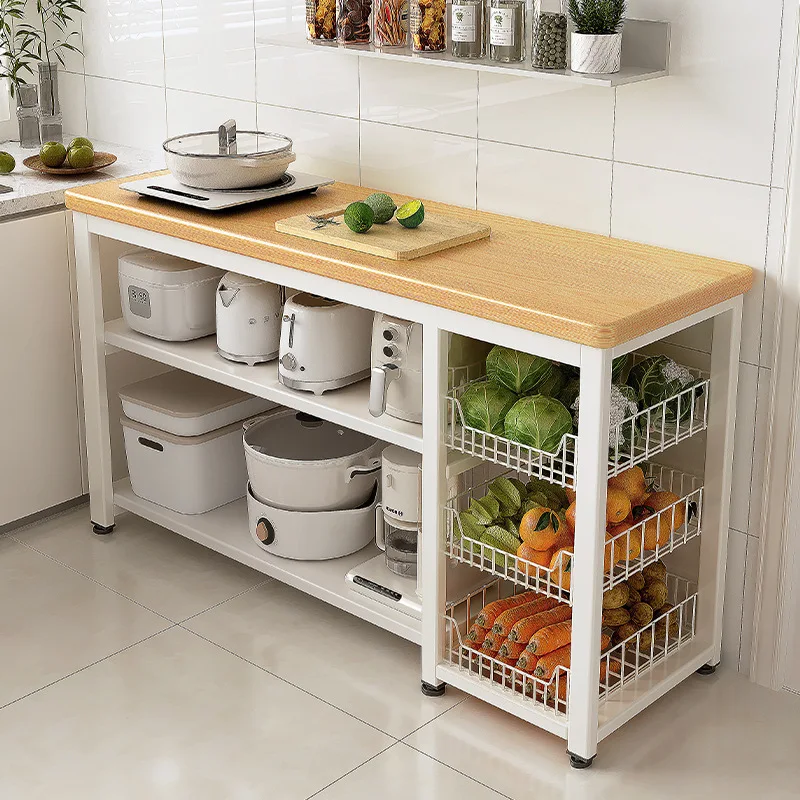 Multifunctional Storage Rack Thick Countertop Heavy Duty Shelf Unit for Kitchen Pantry Garage Home Furniture Organizer Cabinet