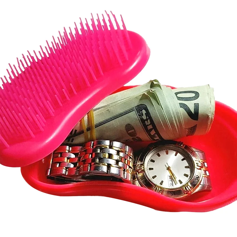 Portable Hidden Money Storage Hairdressing Comb Massage Safe Box For Jewelry Key Container Beauty Massage Plastic Comb