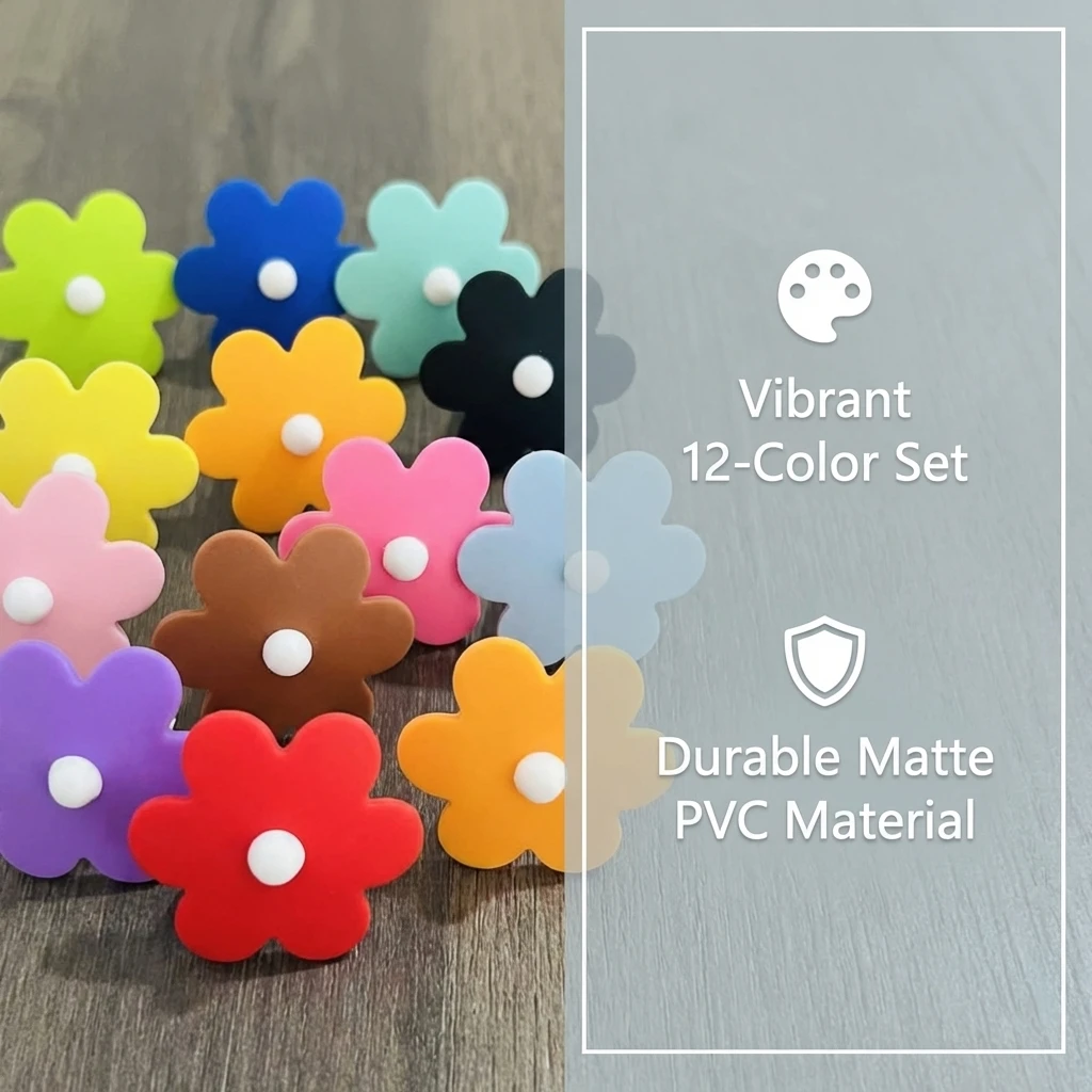 Flower Silicone Wine Glass Markers with box  Identification Tags for Party, Use for Wine, Beer, Cocktail for Home and Bar