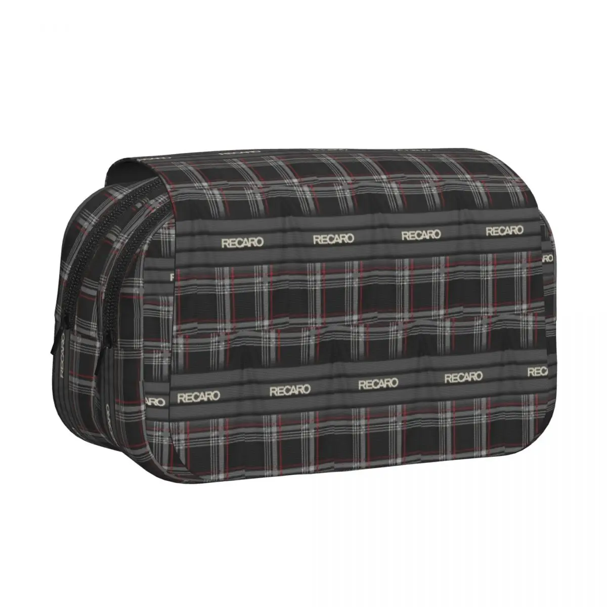 Tartan Plaid Recaros Pencil Case Pen Holder Hard Shell Leather Large Capacity Pen Box Pencil Bag for Boy Girl Gifts