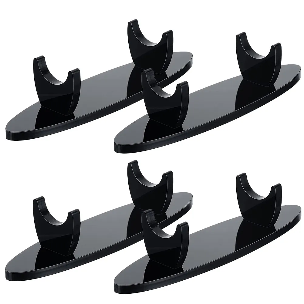 

4Pcs Acrylic Pen Display Holder Stand Black Modern Desk Organizer for Pens Makeup Brushes Nail Art Tools Space Saving