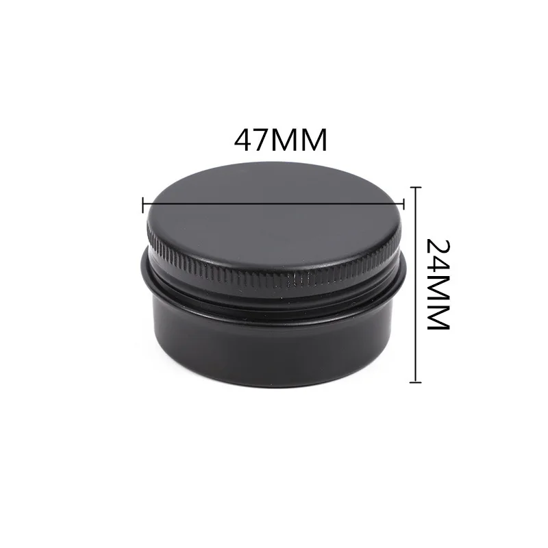 200 قطعة 30 مللي ماتي الأسود القصدير صندوق الألومنيوم جرة الغذاء الصف الطفل مقاومة التعبئة والتغليف 47*24 مللي متر الألومنيوم القصدير جرة