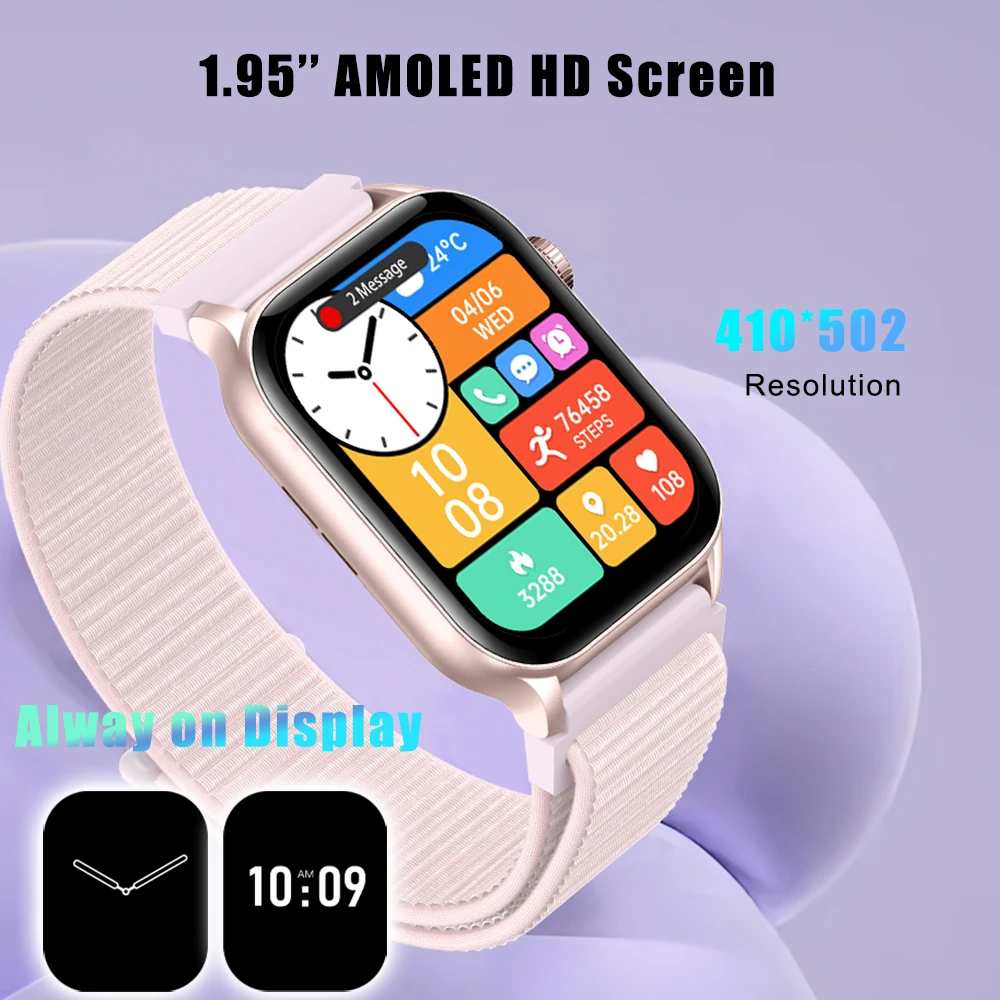 SENBONO AMOLED Smart Watch Bluetooth Call LED Flashlight 100+ Sport Mode DIY Dial Custom Camera Control Smartwatch for Men Women