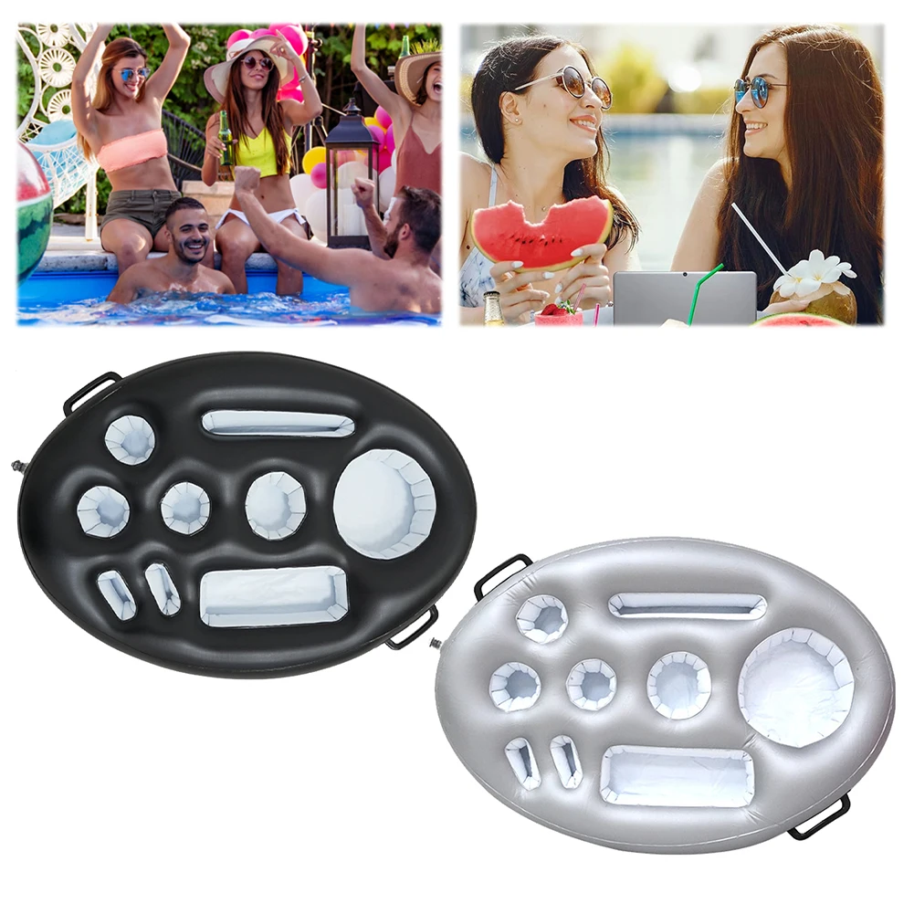 Inflatable Drinks Holder Pool Beer Drinks Holder Leakproof Floating Cup Holder PVC Blow Up Cup Coasters for Beach Time Spa