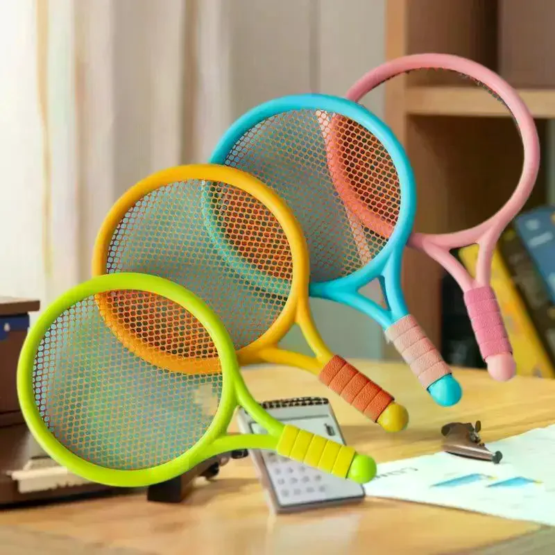 1 SetLightweight Children Tennis Badminton Tennis Racquets Kids Badminton Rackets Kit Parent Child Interactive Toys For Children