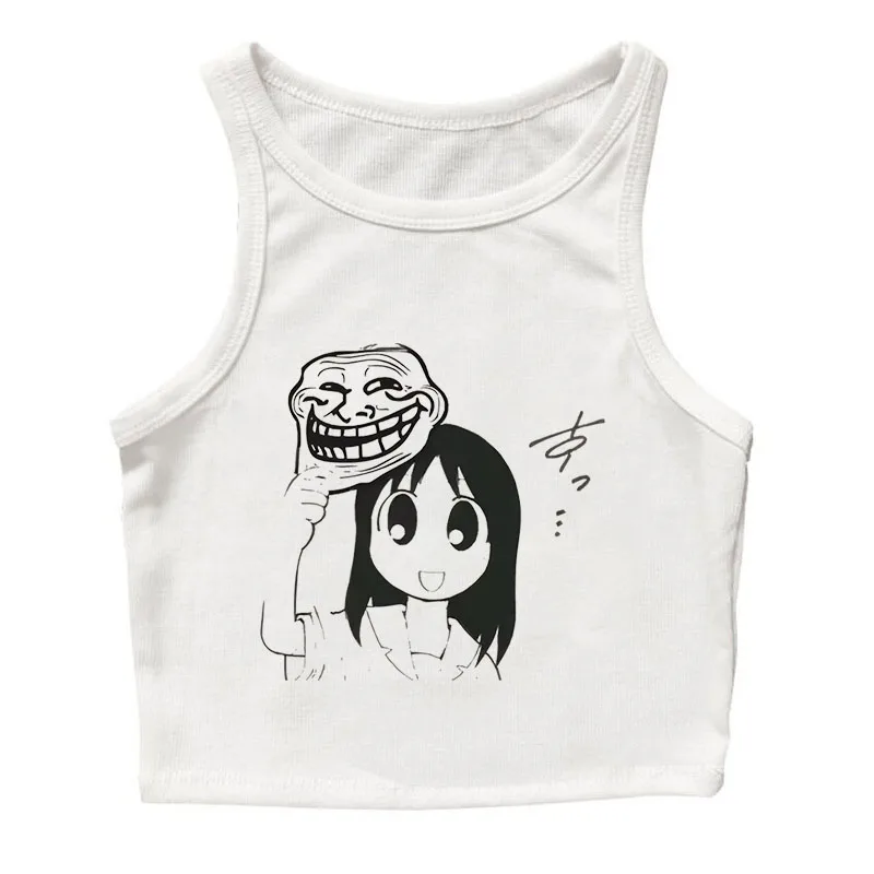 

Y2k Vintage Punk Printing Baby Tank Summer Kawaii Print Style Slim Women Vest Streetwear Gothic Harajuku Graphic Women Crop Tops