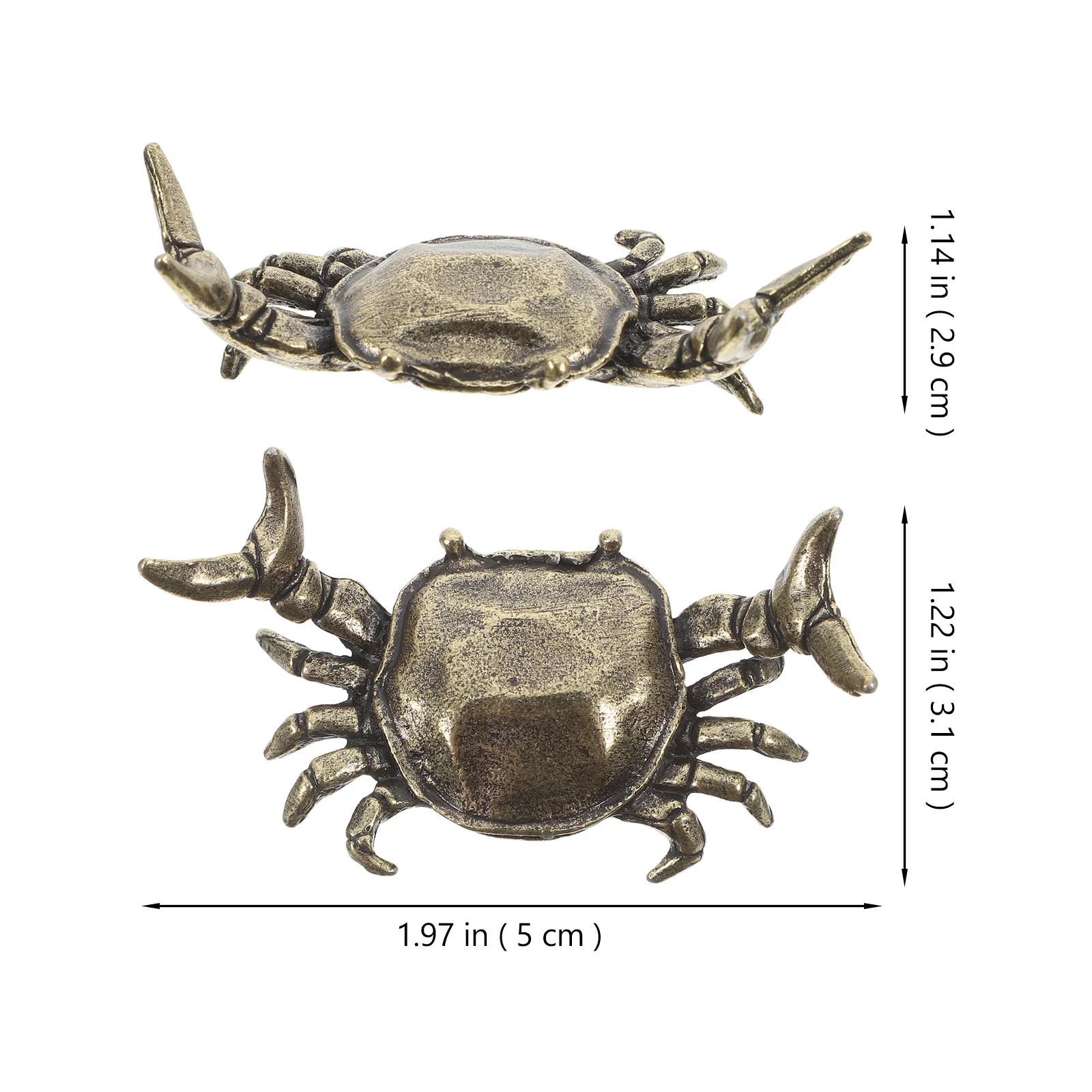 خمر السلطعون المتعثرة النحاس كراب مكتب حلية حامل قلم لمكتب ديكور المنزل المعادن الحيوان مصغرة الديكور #5