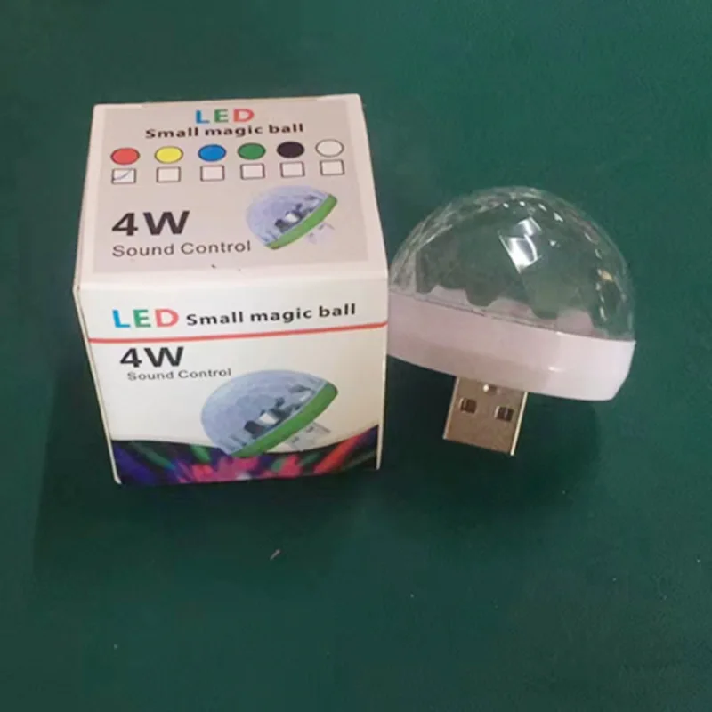 

Мини-светодиодный диско-шар, USB-светильник с активацией звуком, автомобильный диско-шар с кристаллами
