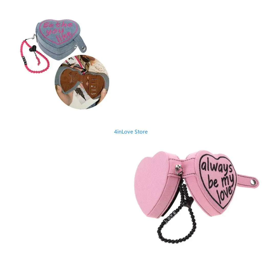 

T4MD Jewelry Case Heart Cake Shaped Jewelry Storage Box Denims Material