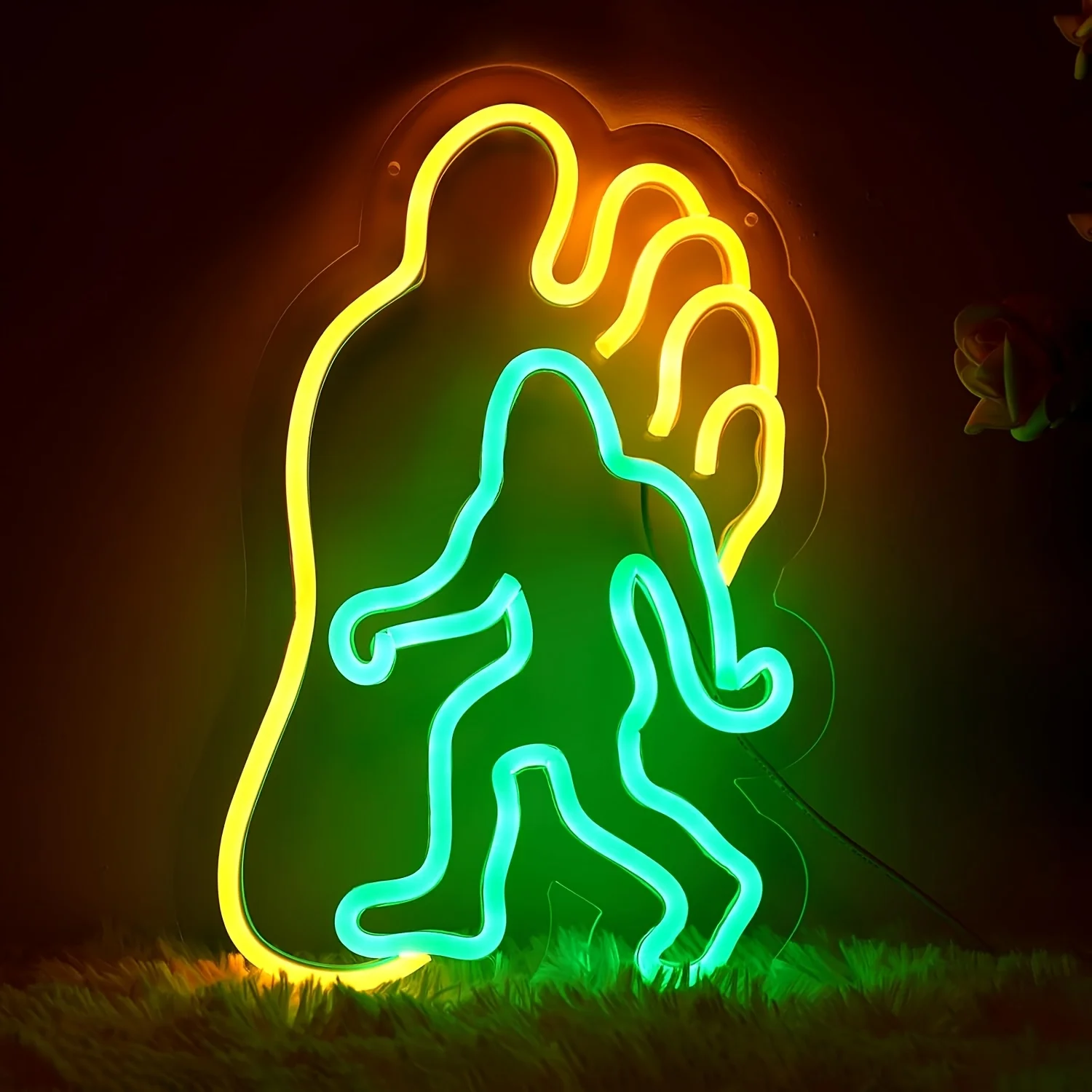 Bigfoot Neon Sign Dimmable USB Night Light LED for Dorm Cabin Bedroom Game Room Garage Man Cave Bar Camping Party Birthday Gift