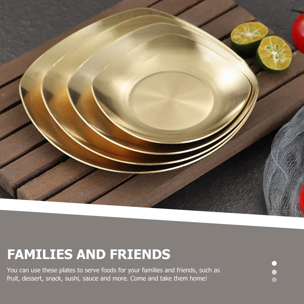 Plato de acero inoxidable para acompañamientos, tazón para salsa, para el hogar, restaurante, bandeja para kimchi coreano, condimentos, aperitivos