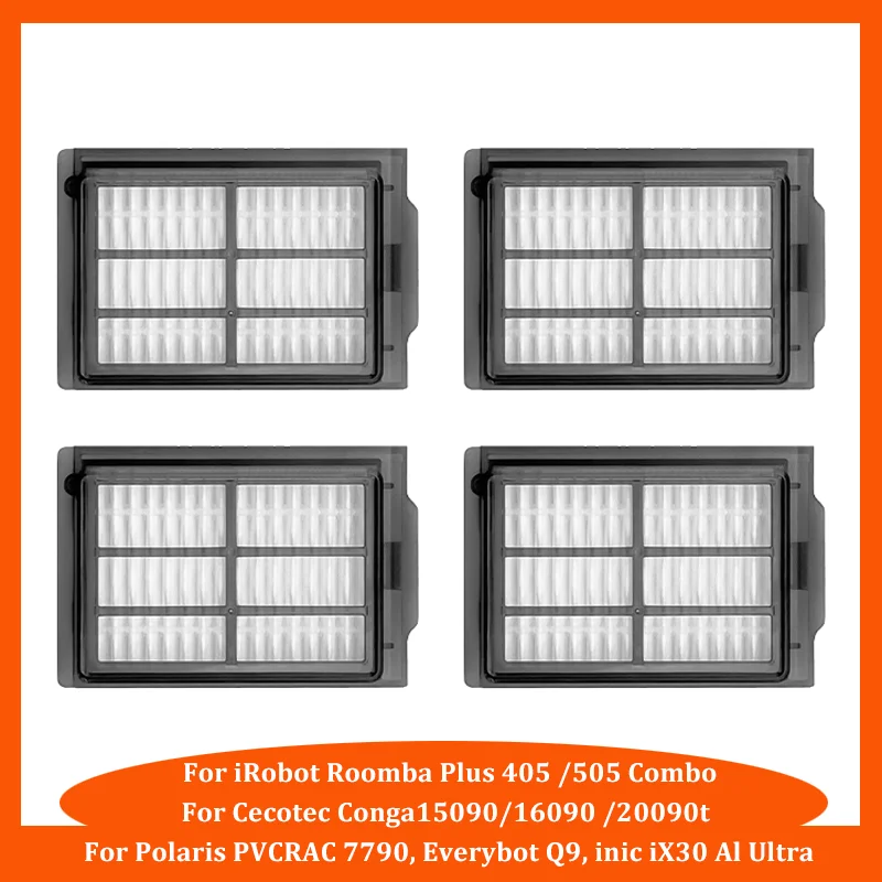 

For Conga 15090 16090 20090, iRobot Roomba Plus 405 505 Combo, PolarisPVCRAC 7790,Everybot Q9, inic iX30 Al Ultra HEPA Filters