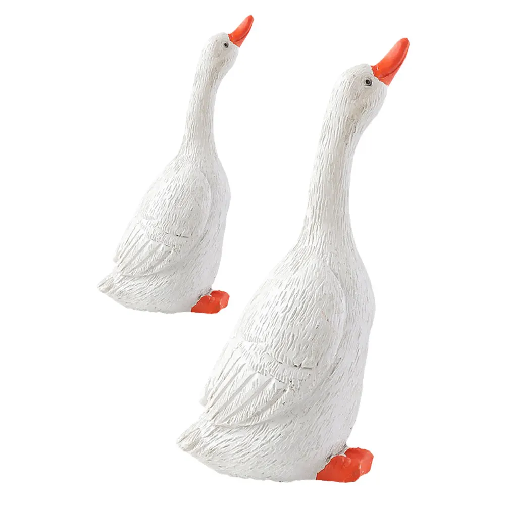 

2pcs Micro Landscape Duck Sculptures Resin Mini Ducks Garden Decor Succulent Pot Ornament Lightweight Durable Figure Dollhouse