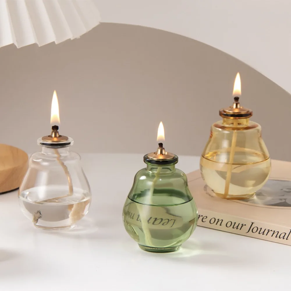 Creative Aromatherapy Candles Glass Coloful Small Oil Lamps Modern Home Decorative Ornaments Indoor Outdoor Oil Lamps
