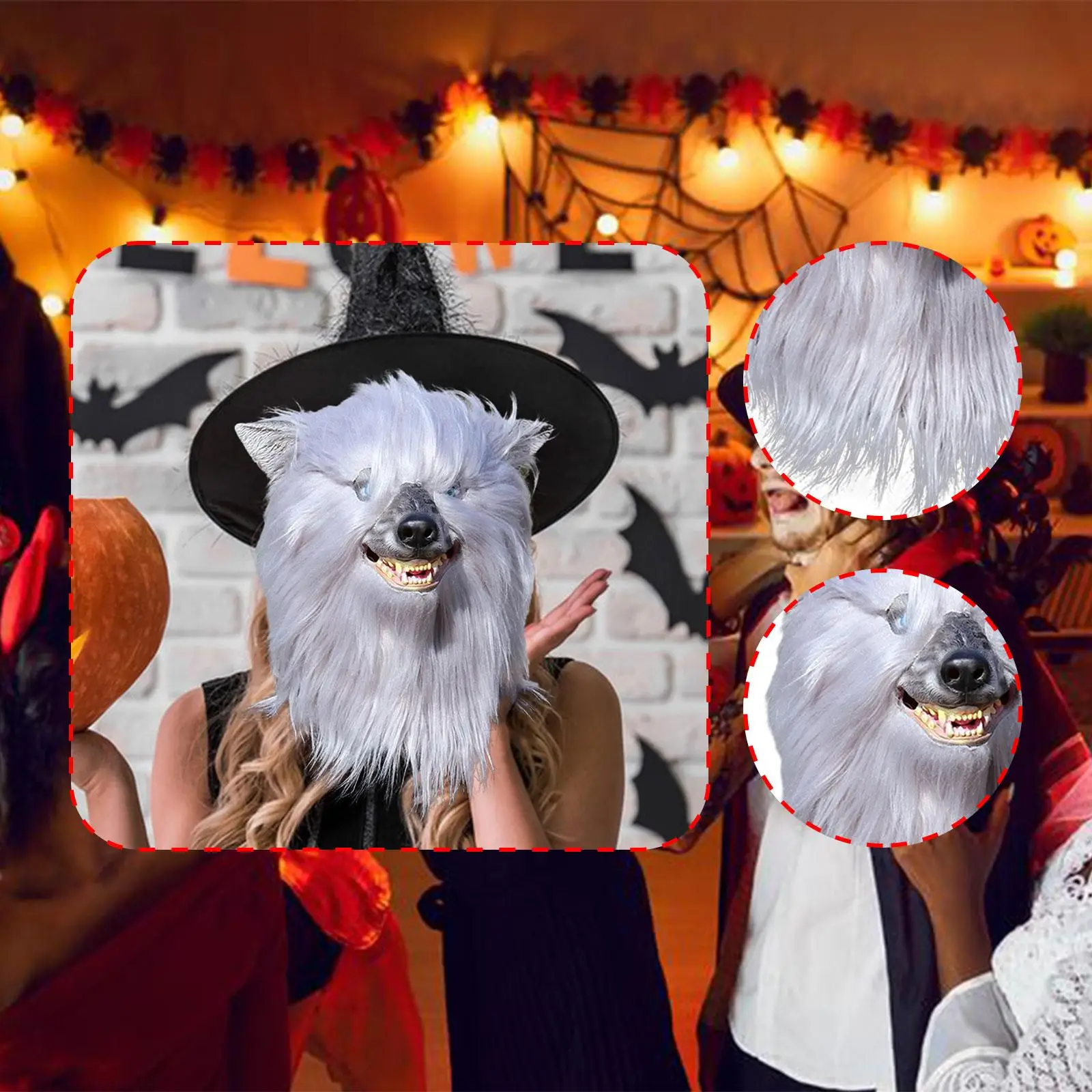 

Wolf Head Mask Feral Full Head for Role Playing Night Club Stage Performance